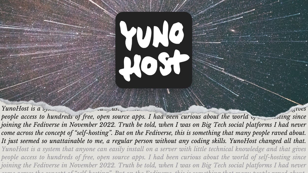 A newbie's guide to self-hosting with YunoHost. Part 1: reasons + requirements A newbie's guide to self-hosting with YunoHost. Part 1: reasons + requirements