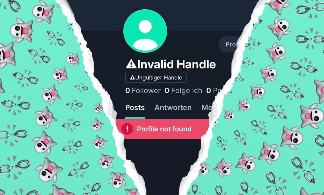 a cover image showing an error message for a new W Social account
