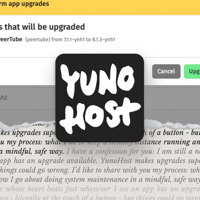 Image of: A newbie's guide to self-hosting with YunoHost. Part 5: Upgrades & Maintenance